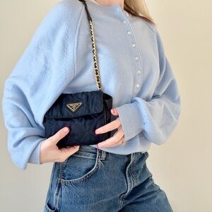 PRADA navy vintage nylon mini shoulder bag